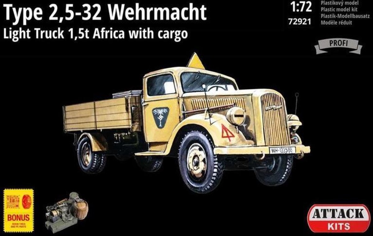 Attack | 72921 | Opel Type 2,5-32 Wehrmacht Africa with gargo | 1:72